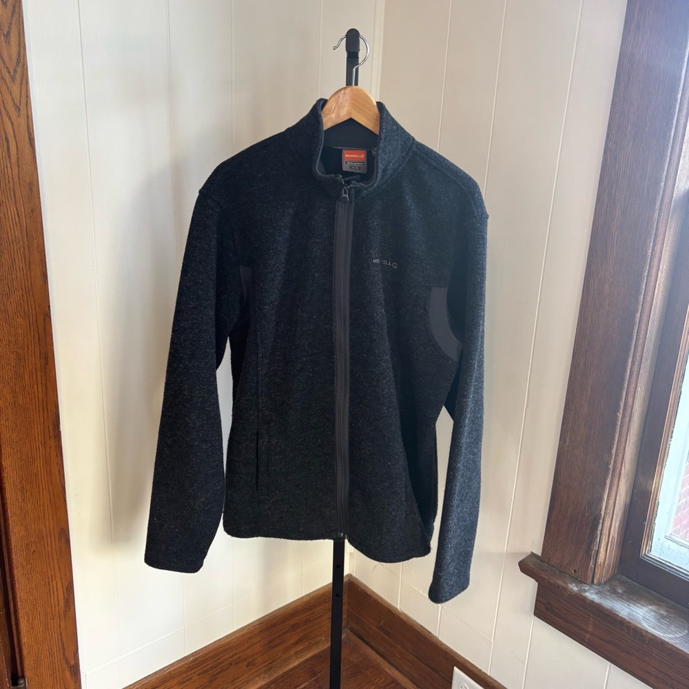 Merrell Men’s XL Charcoal Gray Wool Blend AeroBlock Full Zip Outdoor Jacket - Picture 2 of 11